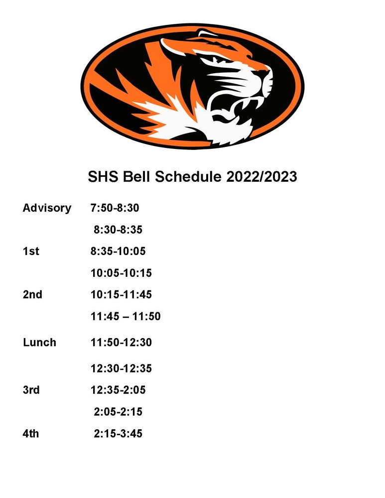 SHS Bell Schedule 22-23