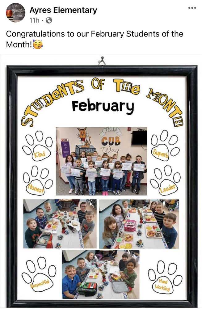 Ayres Students of the Month