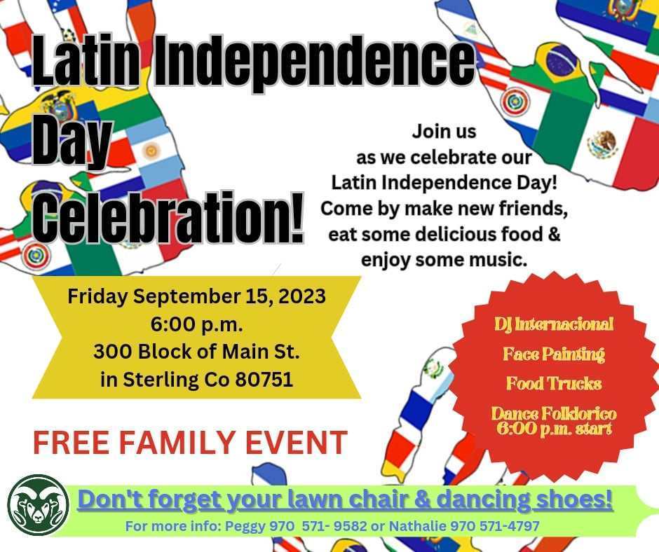 Latin Independence Day celebration September 15th at 6