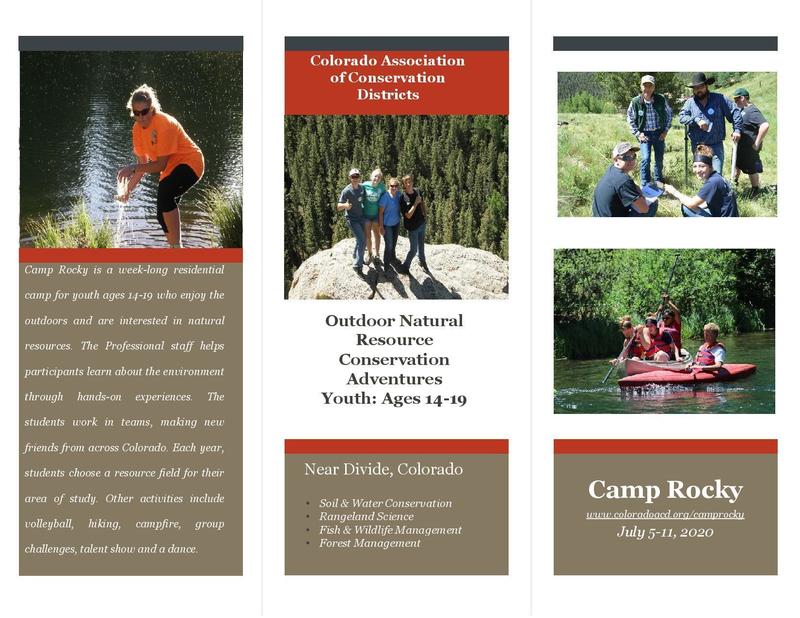 Centennial Conservation District would love to send some kids from our area to Camp Rocky. Here are some quick details: